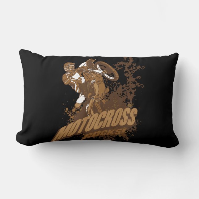 Coussin Rectangle Roches de motocross ! (Recto)