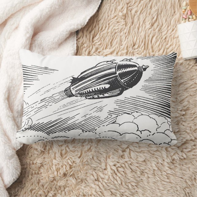 Coussin Rectangle Rocket de vaisseau spatial de science-fiction vint (Couverture)