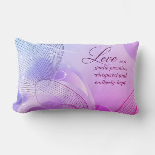 Coussin Rectangle Romance Artistique Élégant Cœur Doré