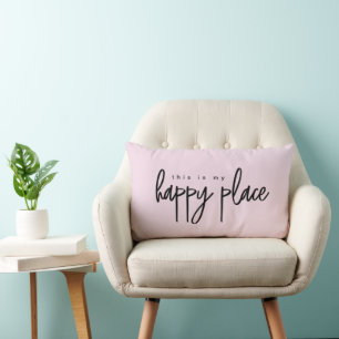 Coussin Rectangle Rose C'est mon Happy Place Moderne Simple dortoir