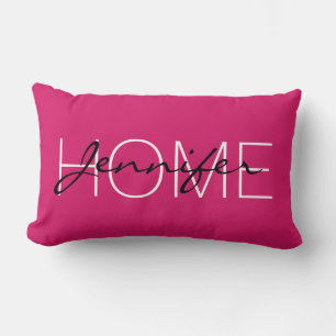 Coussin Rectangle Rose de bois de chien couleur maison monogramme