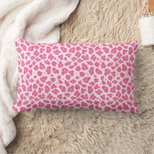 Coussin Rectangle Rose élégant sur l'empreinte de léopard rose