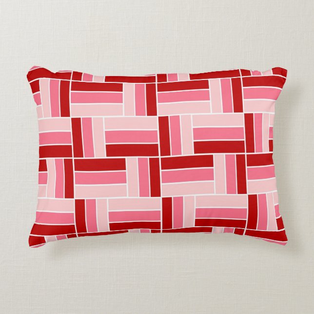 Coussin Rectangle rose Et rouge (Devant)