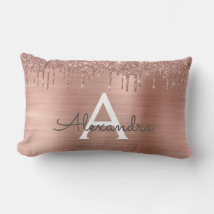 Coussin Rectangle Rose Gold - Parties scintillant rose pâle Nom du m