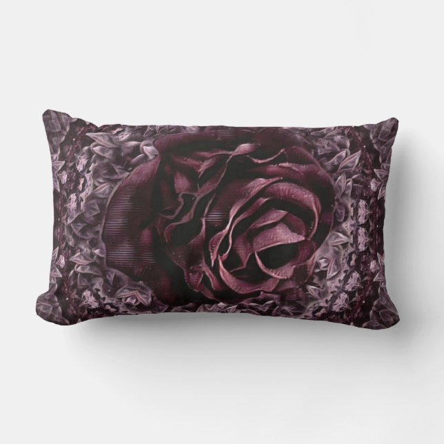 Coussin Rectangle Rose Mandala (Recto)