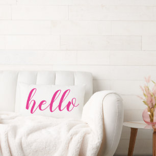 Coussin Rectangle Rosé rose profond Bonjour mignon Bonjour ou votre