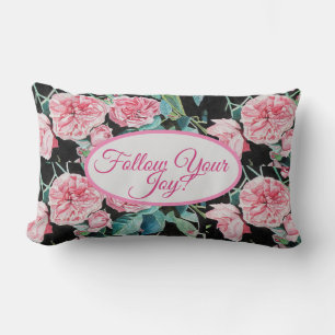 Coussin Rectangle Rose Rose Roses floral Suivez Votre Joie Motif Cus