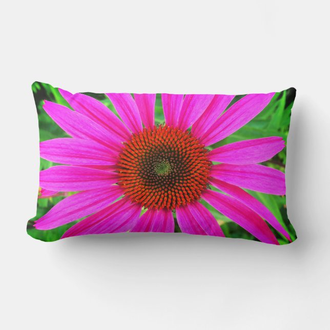 Coussin Rectangle Rose vif et rouge (Recto)