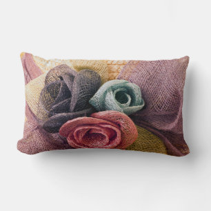 Coussin Rectangle Roses de la Raffie
