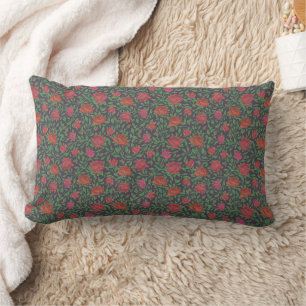 Coussin Rectangle Roses rouges et fuchsia parfaites de style gothiqu