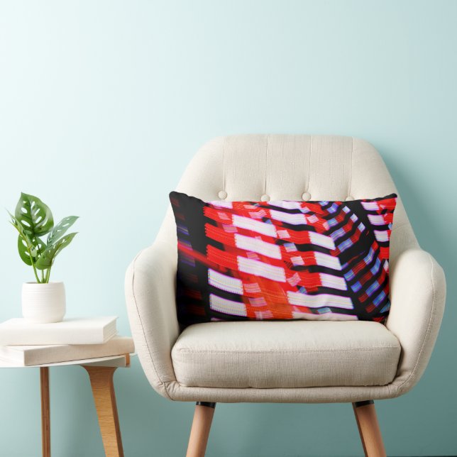 Coussin Rectangle Rouge blanc et bleu (Chaise)