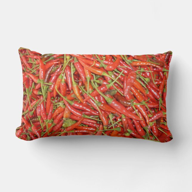 Coussin Rectangle rouge chaud (Recto)