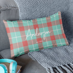 Coussin Rectangle Rouge élégant et Turquoise Lumineux Lit Moderne Va