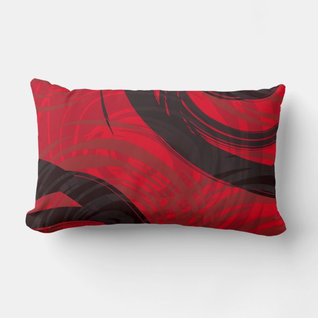 Coussin Rectangle ROUGE NOIR DESIGN SPIRAL DESIGN Retro Jeu d'oreill (Recto)