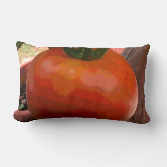Coussin Rectangle Rouge tomate (Recto)