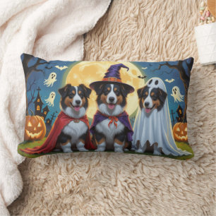 Coussin Rectangle Rough Collie Chiens Citrouille Halloween Funny