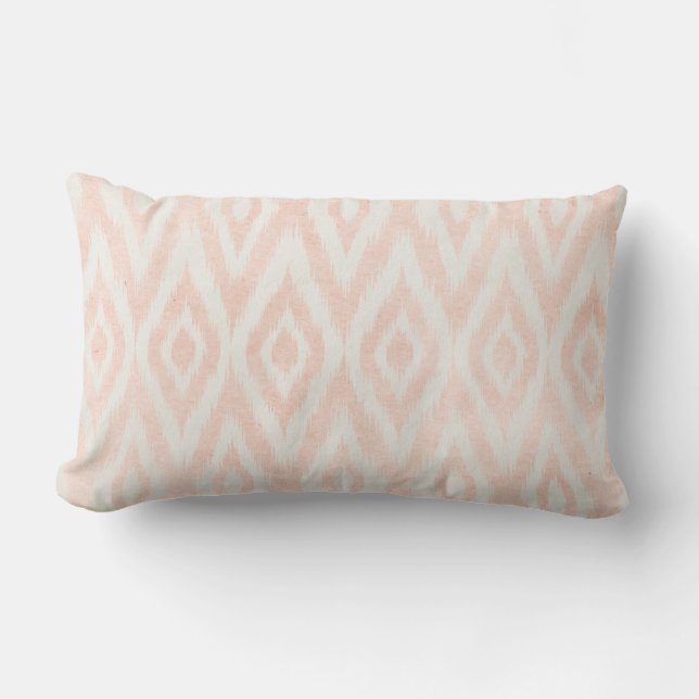 Coussin Rectangle Rougissent la copie peinte géométrique d'Ikat (Recto)