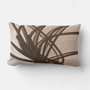 Coussin Rectangle Rubans Abstraits beige et Brown