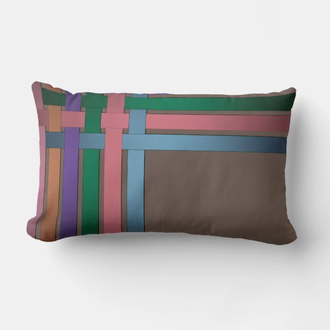 Coussin Rectangle Rubans en soie rayée sans fil abstrait (Recto)