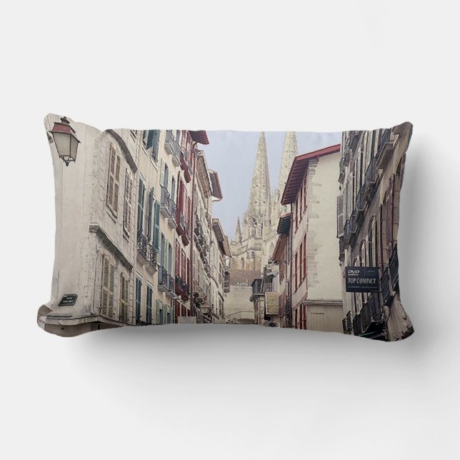 Coussin Rectangle Rue à Bayonne (Recto)