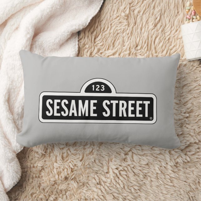 Coussin Rectangle Rue Sésame | Logo B&W (Couverture)