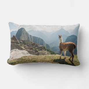 Coussin Rectangle Ruines de négligence de lama   Machu Picchu, Pérou