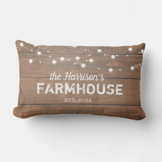 Coussin Rectangle Rustic Farmhouse Nom de famille personnalisé Lumba