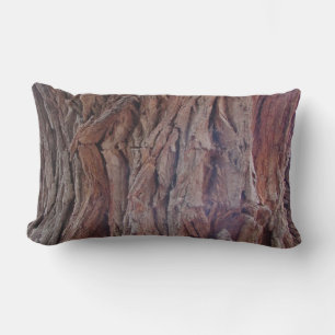 Coussin Rectangle Rustic Red Brown Tree Bark Photo Nature