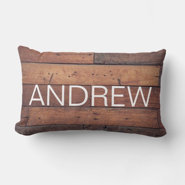 Coussin Rectangle Rustic Wooden Country Farmhouse Nom personnalisé (Recto)