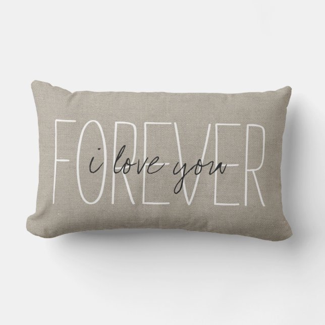 Coussin Rectangle Rustique Chic Je t'aime toujours (Recto)