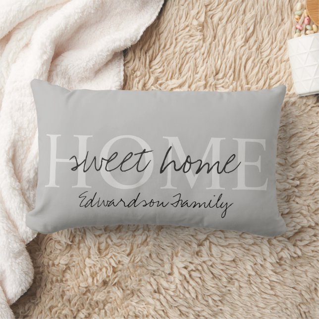Coussin Rectangle Rustique gris maison doux nom de famille (Couverture)