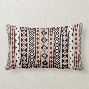 Coussin Rectangle Sable rouge gris blanc de noir aztèque de