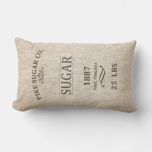 Coussin Rectangle Sac vintage à sucre (Recto)