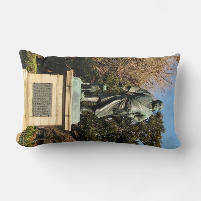 Coussin Rectangle Saigo Takamori (Le Dernier Samurai) & Statue du Ch (Recto)