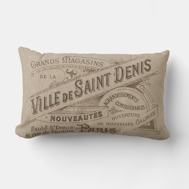 Coussin Rectangle Saint parisien vintage de villa de la publicité (Recto)