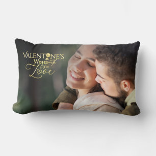 Coussin Rectangle Saint-Valentin minimaliste Moderne Photo Calligrap