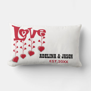 Coussin Rectangle Saint Valentin sur mesure Amour Moderne