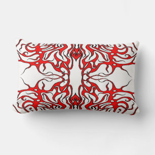 Coussin Rectangle Saint-Valentin Tatouage Tribal des Coeurs rouges