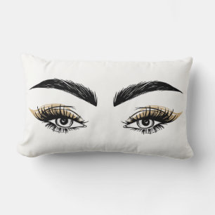 Coussin Rectangle Salon de Beauté Pretty Eyes Maquillage Cils