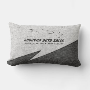Coussin Rectangle Salon de voiture de sport - faux métal, argent spo