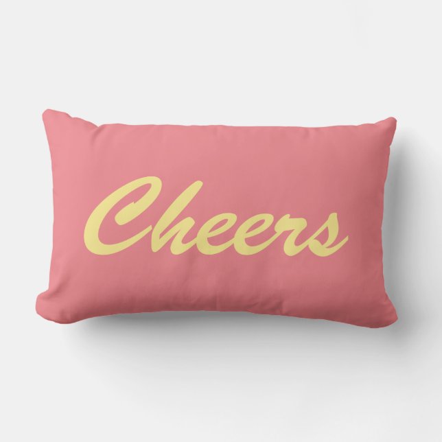 Coussin Rectangle Salutations sur Coral (Recto)