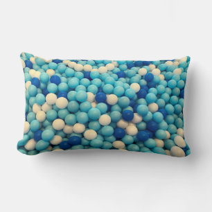 Coussin Rectangle Santorini Beach (boules de fête blanches et bleues
