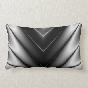 Coussin Rectangle Satin noir brillant en soie