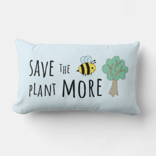 Coussin Rectangle Sauvez les abeilles, Plante plus d'arbres!