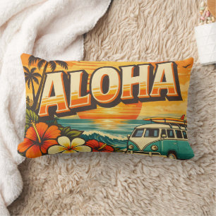 Coussin Rectangle Scène de coucher de soleil aux vibes de l'île d'Al