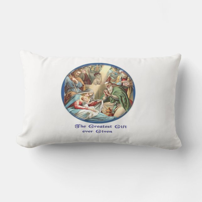 Coussin Rectangle Scène de la Nativité (Recto)