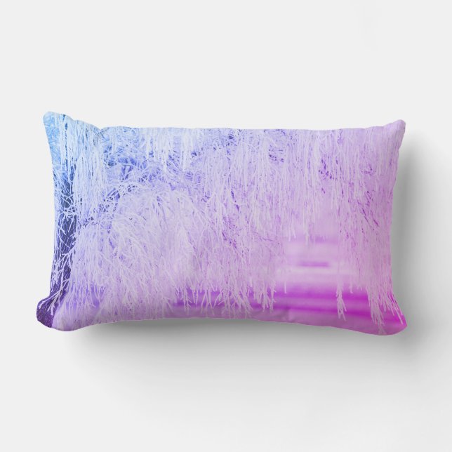 Coussin Rectangle Scène de neige violette (Recto)