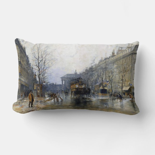 Coussin Rectangle Scène de rue de Frank Myers Boggs Paris (Recto)