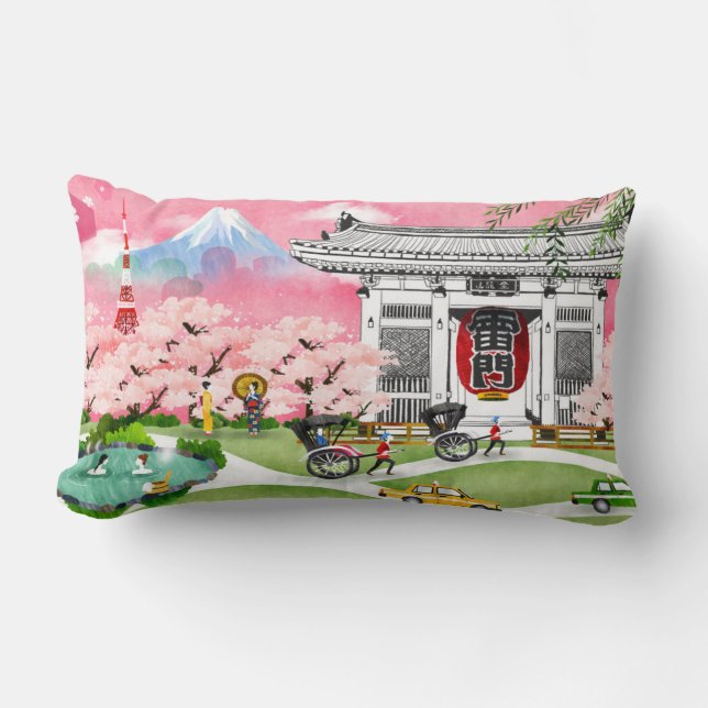 Coussin Rectangle Scène du Japon (Recto)