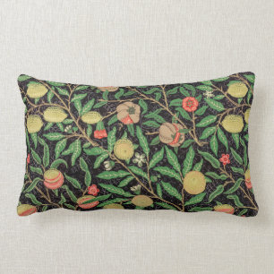 Coussin Rectangle Schéma floral de la grenade à fruits William Morri